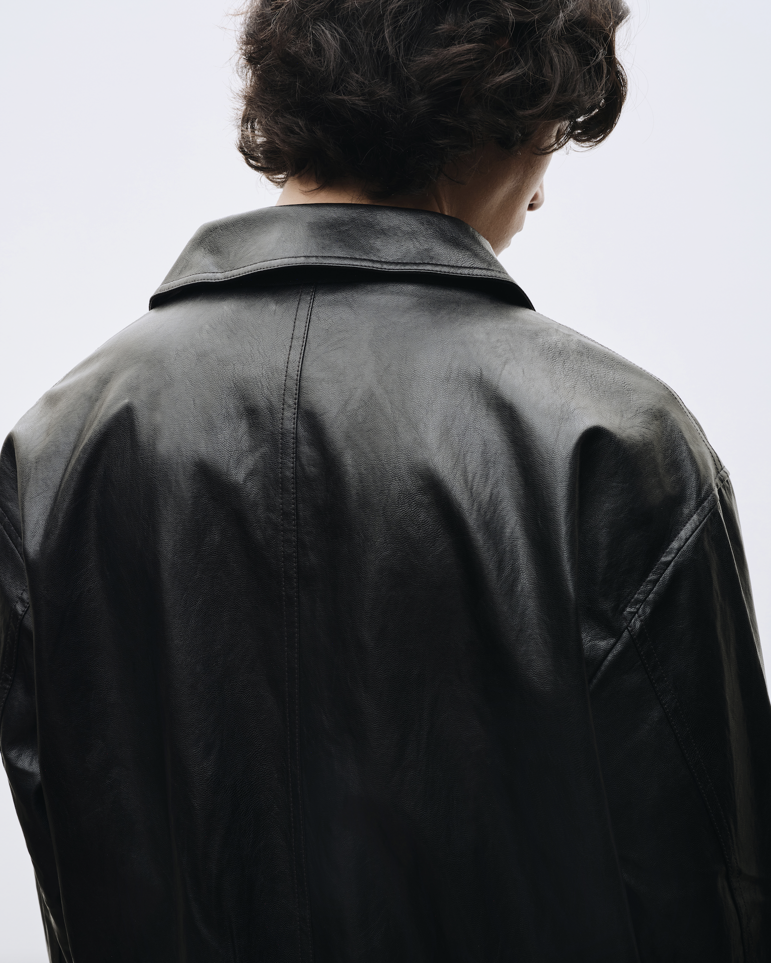 VEGAN LEATHER BLOUSON - BLACK — MIJEONG PARK - LA based womenswear